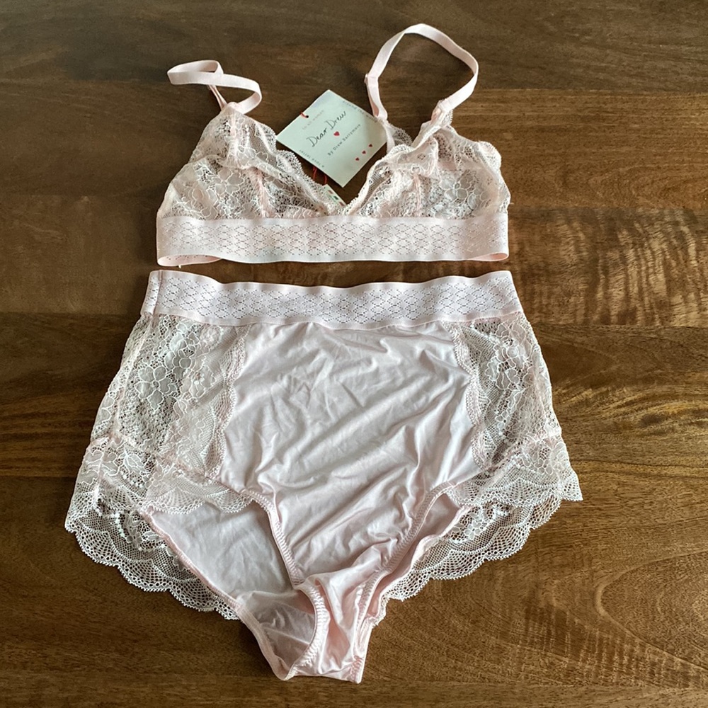 Dear Drew by Drew Barrymore lace Brallette and panty set